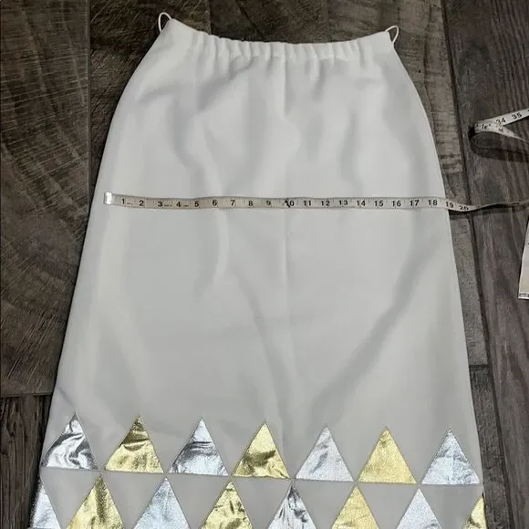 Vintage Dalton cream Gold & silver Embellished Maxi Skirt - Picture 3 of 7